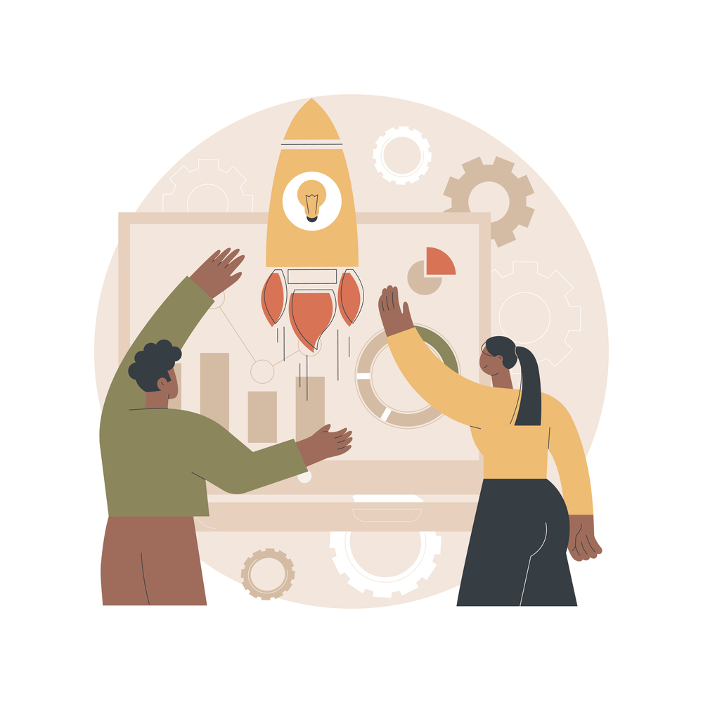 StartUp abstract concept vector illustration.